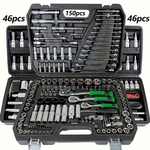46-piece / 53-piece automotive mechanical repair tool set, household tool set, multi-functional  tool set, complete set of tools for repair and installation including screwdrivers, wrenches, hammers Multifunctional Ratchet Socket pcs Comprehensive Hand
