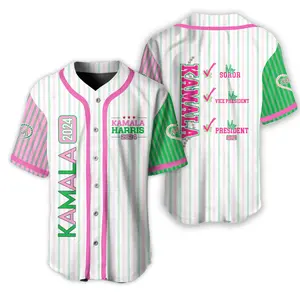 Madam President Kamala Harris AKA Baseball Jersey, For The People USA Jersey, Madam President Kamala Harris Shirt, 2024 Election Shirt with Vintage Style, Button Down shirt