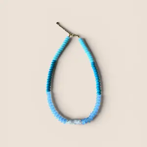 Blue Gradient Glass Beaded Necklace