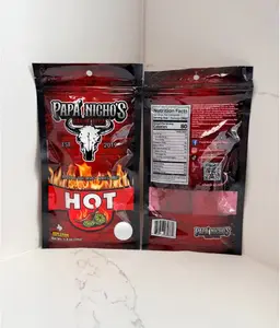 Papa Nicho's Carne Seca Fuego HOT Chips Gourmet Spicy Beef Jerky with Fiery Crunch Savory Snack Made in USA