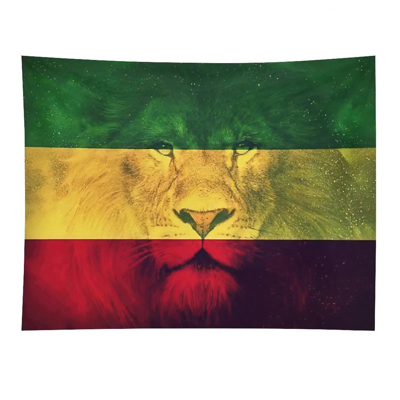 Rasta Lion Flag Tapestry Reggae Green Yellow Red Wall Hanging Decor