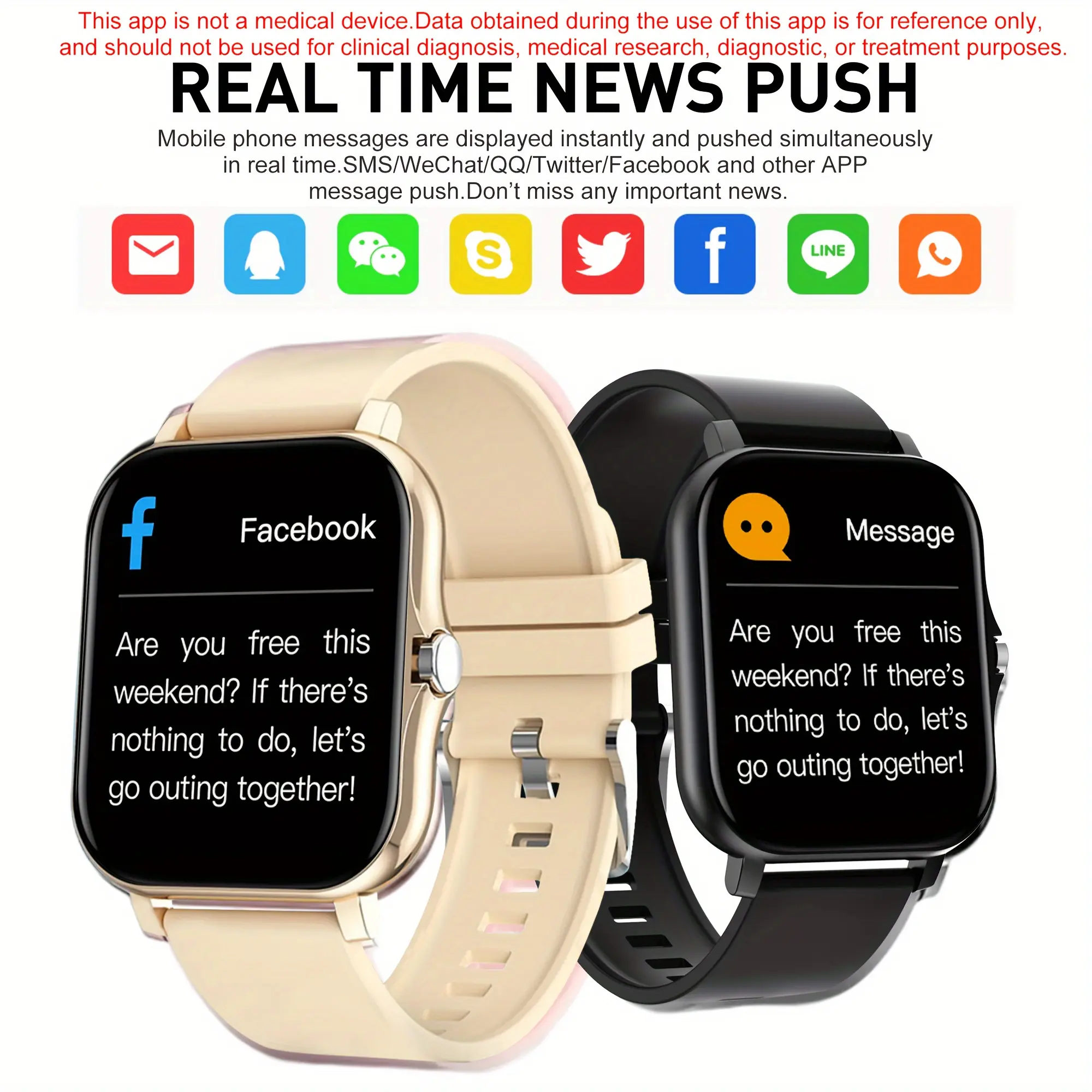 A Smartwatch Compatible with Android And Iphone That Features SMS Capabilities, Fitness Tracking, Various Sports Modes, a Pedometer, Distance Measurement, Calorie Tracking, Call Functionality, And Multiple Interfaces, Suitable for All Genders