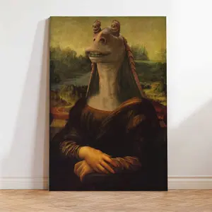 Funny "Mona Meesa" Canvas Poster Not the Mona Lisa MEME Wall Art Classic Painting Spoof Picture Meme Room Decor for Unique Home Decor