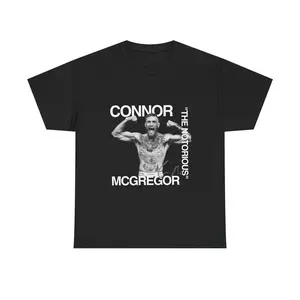 Connor McGregor Black and White Unisex T-Shirt, MMA Fighter Tee, UFC Fan Apparel, Sports Graphic Shirt, Mixed Martial Arts Clothing
