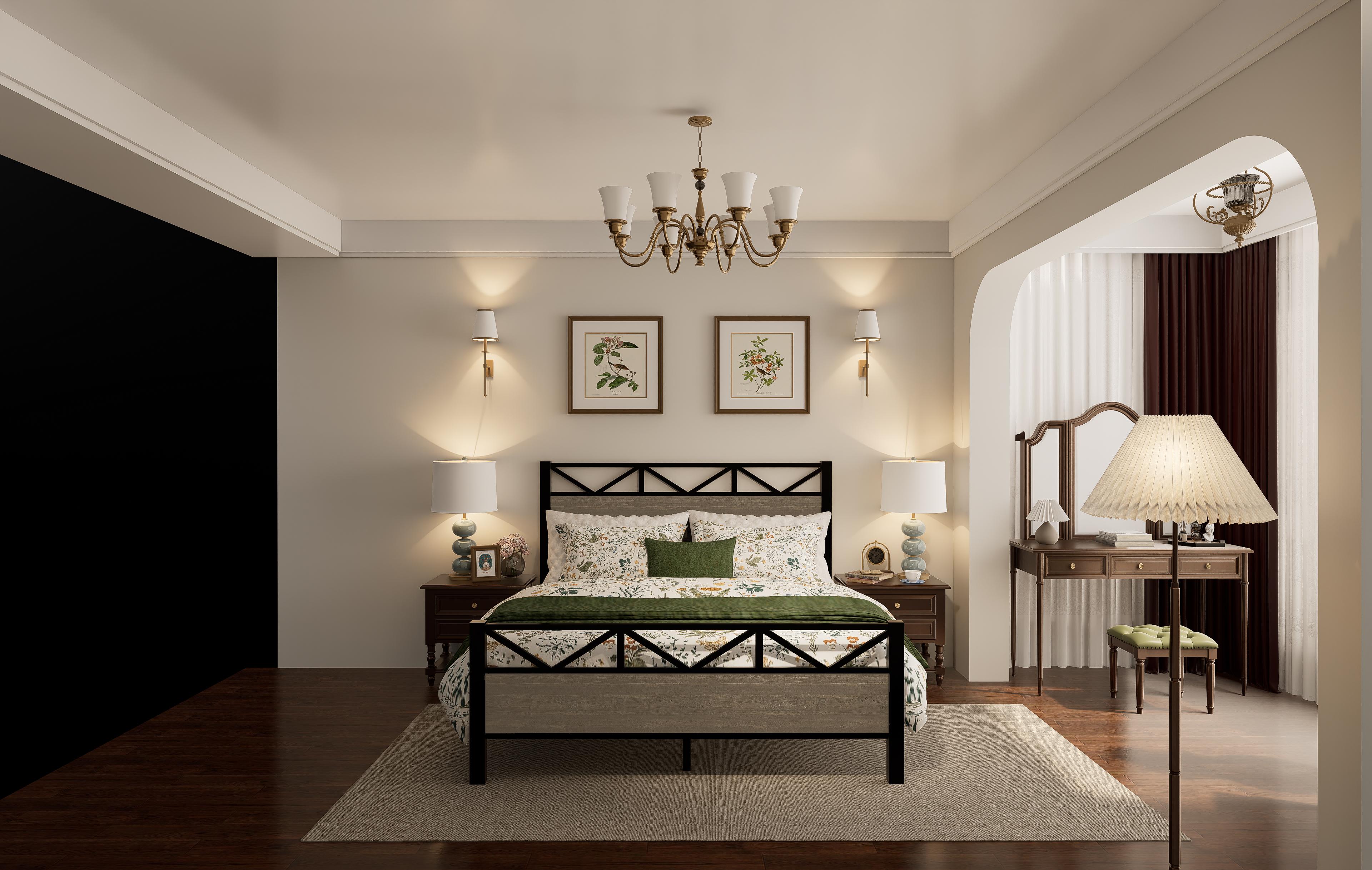 Full Size Bed Frame with  Mattress 8", Industrial Wood & Metal Platform Bed, Modern Bedroom Setup – Cama full con colchón 8", estilo industrial