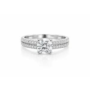 Round Moissanite Solitaire Ring 1.28CT