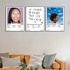 3-piece set featuring Drake's music album cover and poster, a new creative hip-hop/rap style, R&B style, featuring Her Loss/Nothing Was the Same. Ideal gift for the bedroom, living room, or hallway; fall decor; frameless Print, Unframed Wall Art