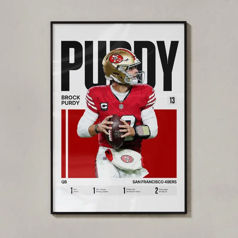 Brock Purdy #13 Poster, Gift For Football Fans