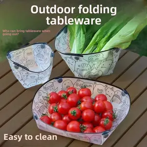 2025 New Outdoor Ultra-light Folding Tableware Portable Bowl Plate Camping Travel Funnel Cup Multi-purpose Combination Tableware Set