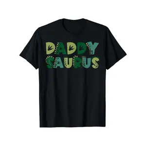 Dinosaur Graphic Men's T-Shirt - Black Short Sleeve, Fun Father's Day Gift for Dad, Family Matching Tee, Soft & Breathable Fabric, Casual Wear, Everyday Casual Tee | Fun Printed Top | Soft Cotton Shirt