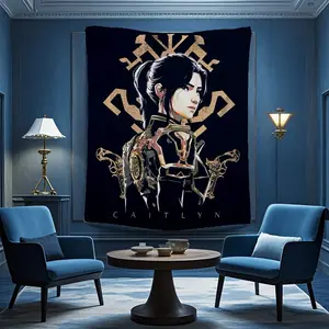 Arcane Caitlyn Patterned Fleece Tapestry - All-Season Use, Cheerleading Decor, Modern Design, Photo Backdrop Prop for Home, Living Room, Dorm, Birthday Party & Christmas Gift