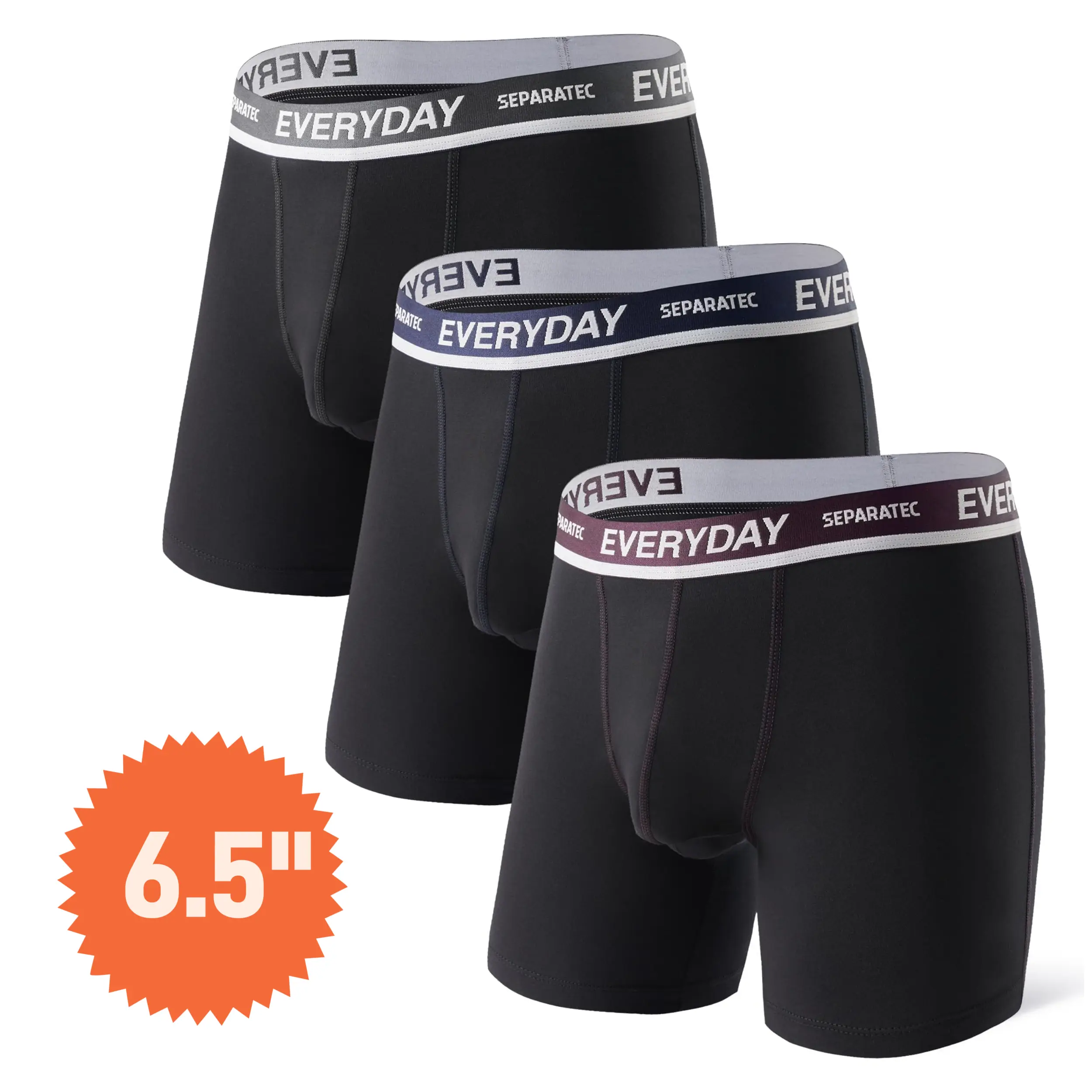 All Black-6.5" Inseam-3 Pack