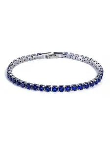 Elegant Zircon Bracelet for Women, Sparkling Jewelry with, Blue Gems, Perfect Gift for Special Occasions, Fashionable Trendy Wristband
