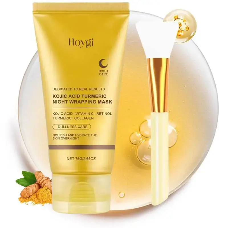 Kojic Acid Turmeric Night Wrapping Mask with Vitamin C Retinol & Collagen for Dullness Care 75g/2.65oz