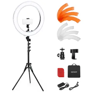 NEEWER RL-18 18" Ring Light, 55W LED Selfie Light Kit, Adjustable Stand, Phone Holder, Dimmable Lighting, for Makeup, Vlogging, Video, Photography, Live Streaming