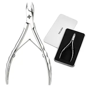 HALMAI Professional Cuticle Nippers - Extremely Sharp Stainless Steel Manicure & Pedicure Tool, Precision Nail Cuticle Trimmer and Cutter Remover for Salon & Home, Beginner-Friendly Design