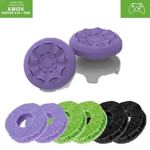Purple Rubber Joystick Thumbstick Precision Rings Aim Boost Kit for PS4/PS5 Gaming Controllers, Unisex Black Plastic Console Accessory, Rings+PS4/5-Purple Upgrade Part