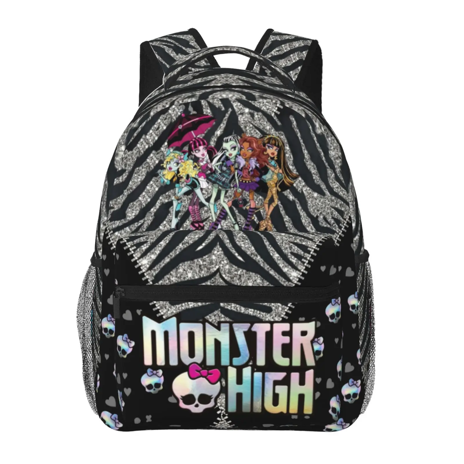 Monster High Large Capacity Backpack Monster High Dolls Storage Bag with Multi-Compartment Design for Commuting, Fitness, Travel, and Outdoor Activities | Perfect Gift for Monster High Fans