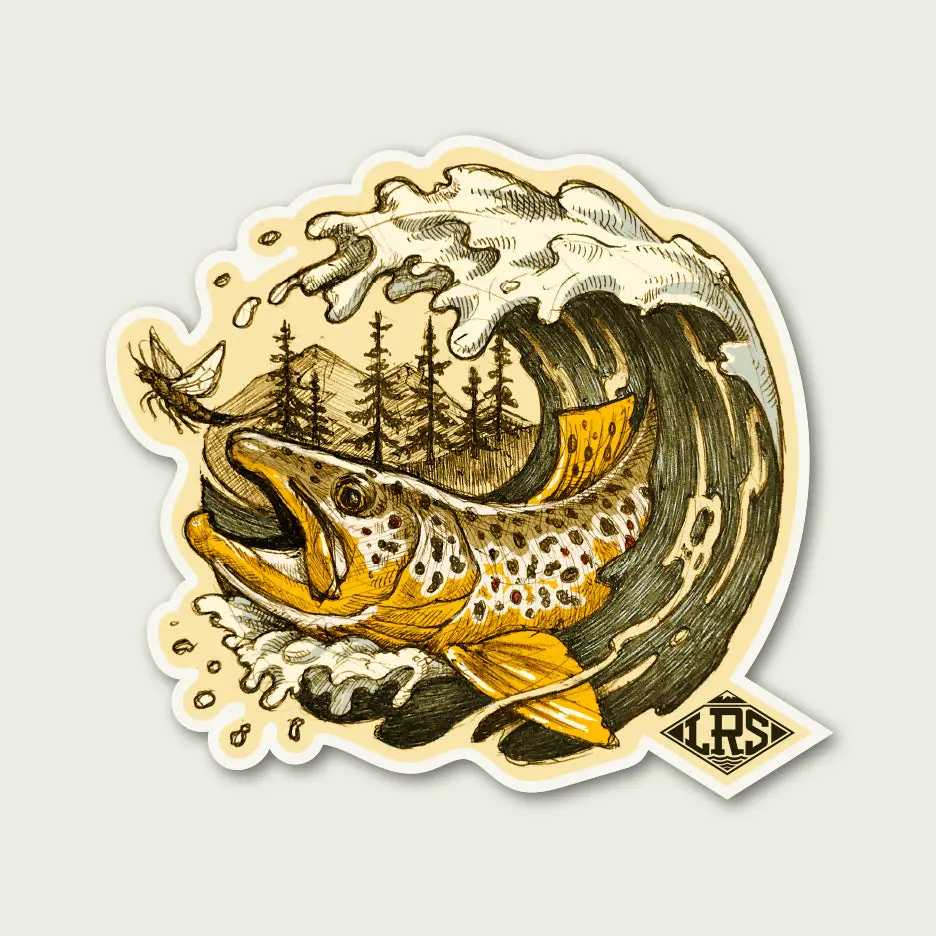 Brown Trout Wave Decal
