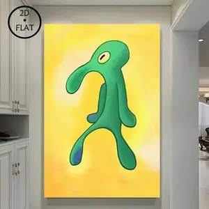 Eye - Catching Bold and Brash Squidward Painting Wall Art - A Hilarious Collection of Cool Meme Posters.Ideal for Guys' Office, Bedroom, or Home Decor.A Must - Have for Adding a Touch of Whimsy