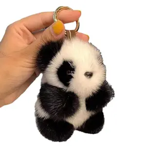 2026 Trendy Soft Plush Panda Keychain and Bag Charm with Clip, Cute Animal Accessory for Backpacks and Handbags, Fun Gift Idea for Friends, Kids, and Everyday Spring Outings