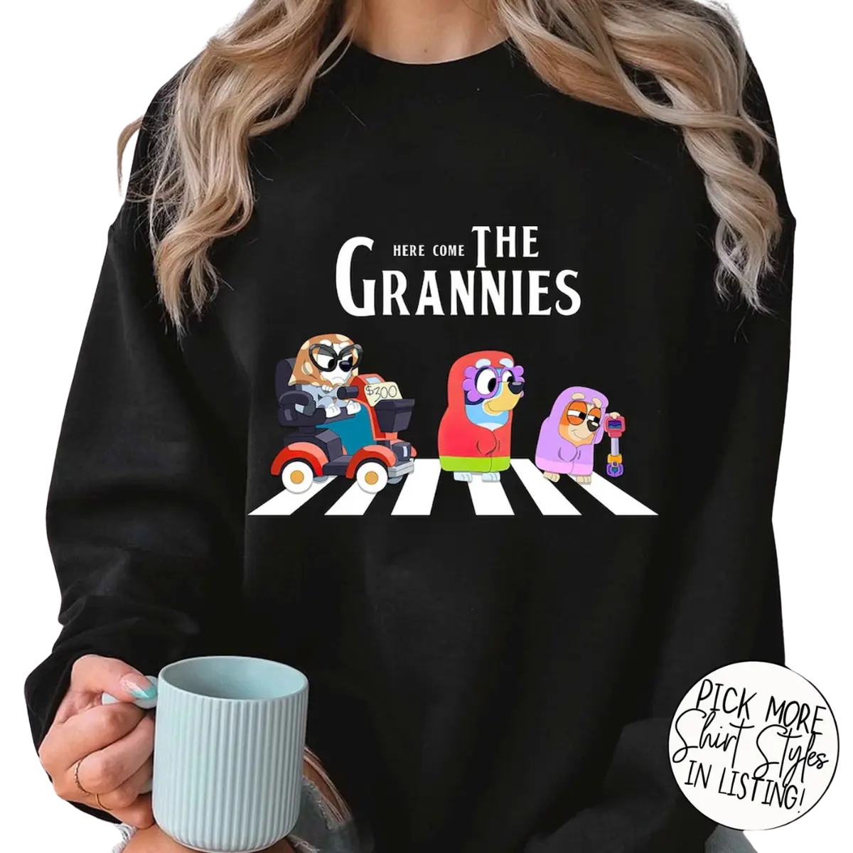 Blue Dog & Bingo Grannies Sweatshirt - Family Matching Mother's Day Shirt - Gift For Women Comfort Cotton Womenswear