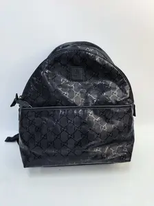 Pre-owned GUCCI canvas Backpacks Black GG Monogram Crystal Coated Backpack DL00003 【BF 12Z】