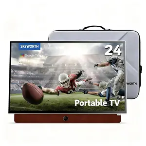 Skyworth 24-Inch Portable TV - 1080P FHD Smart Google TV Matte Screen HDR10 Dolby Audio LED Bluetooth Chromecast Google with High-Performance Battery & Voice Control Set Box
