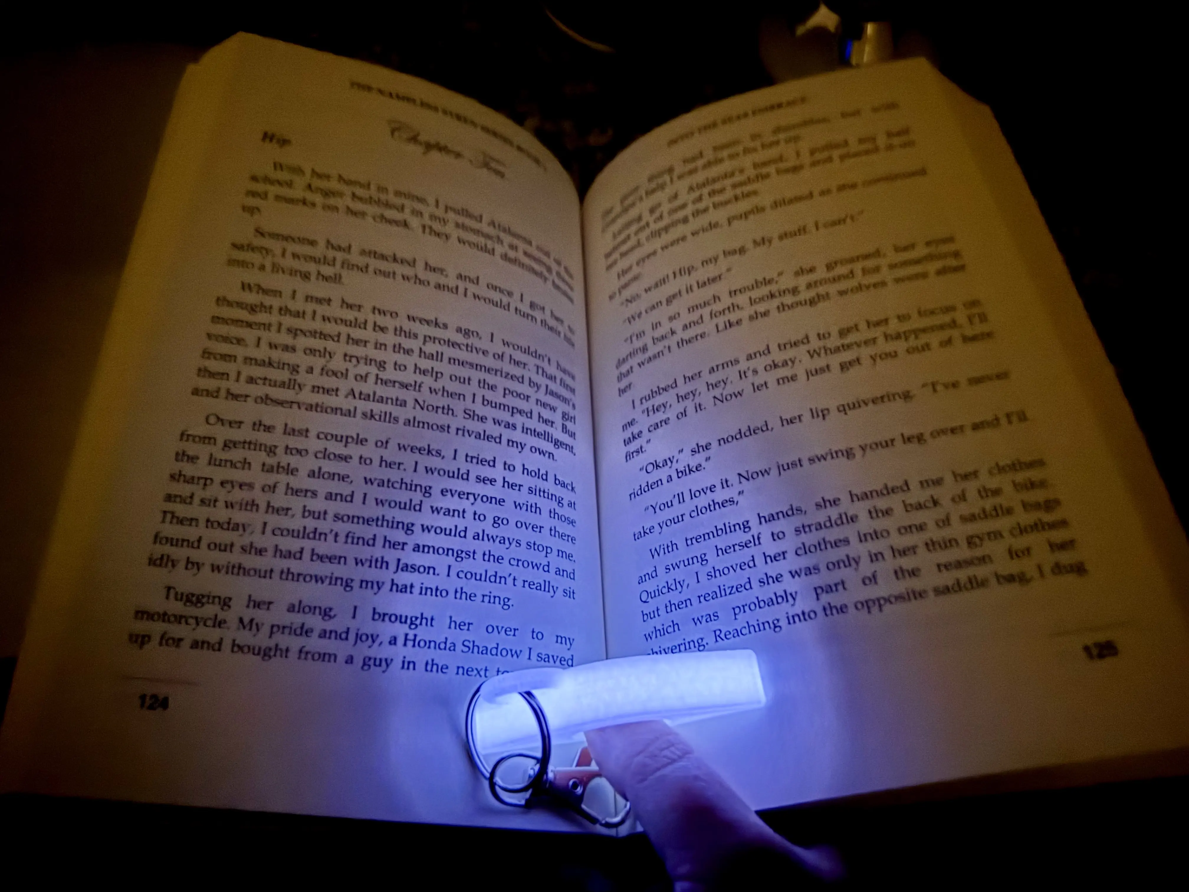 Thumb Book Holder Key Chain - Purple & Glow in the Dark with Key Chain Attachment