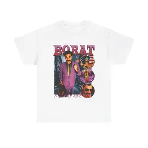 Oversized Vintage Borat Tee  Menswear Unisex Top Shirt Tshirt