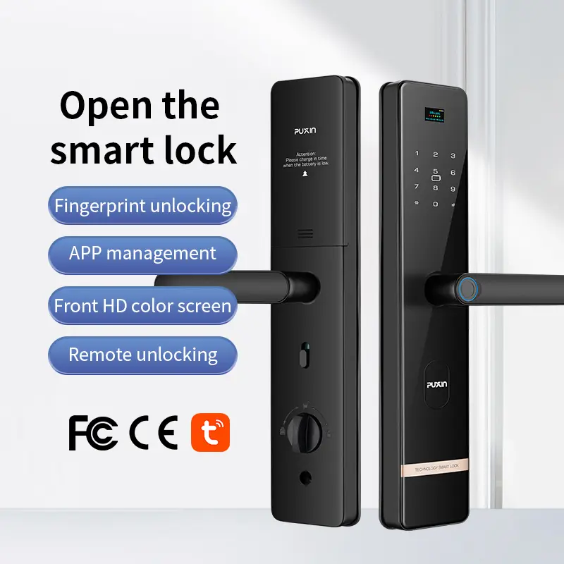 Puxin A2 Fingerprint Lock, Home Security Door, Smart Door Lock, Entrance Door, Electronic Password Lock, Large Door Lock, Semi-automatic