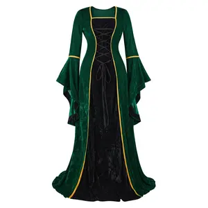 Renaissance Dress Costume Faire Medieval Irish Under Dress Gothic Dress Halloween Costume for Women Retro Gown Halloween Gothic Party Outfit 6503-D1