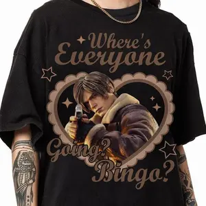 Limited Where Everyone Going Bingo Resident Evil 9 Requiem Distressed Leon Kennedy Fan T-Shirt, Gift For Women and Man Unisex T-Shirt