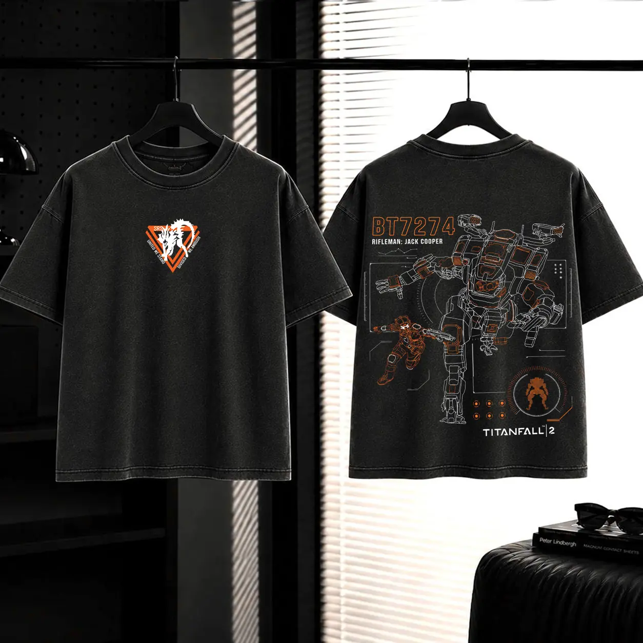 BT-7274 Titanfall 2 Game Washed T-Shirt, Tank Top, Sweatshirt, Hoodie action rpg fps game boss movie game 2 sided washed printed Casual graphic tee lover game acid wash