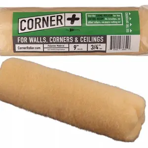 Corner + Roller | 9’ 3/4’ Nap Polyester | No paint brush needed | the only roller that paints walls & corners! Great for Textured Walls! Holds more paint. Large fixxer upper house painting