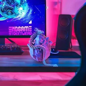 Palksky 3D Printed Dragon Egg Fidget Toy Surprise, Crystal Articulated Dragon with Dragon Inside, Mystery Pye Dragon Egg