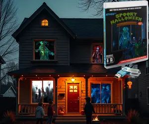 Atmosfx Spooky Halloween Digital Decoration on USB Includes 9 AtmosFX Video Effects for Halloween