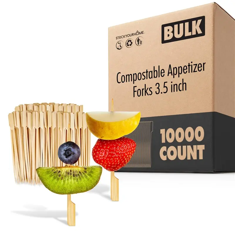 Compostable Appetizer Forks 3.5 inch (10,000 Pack)