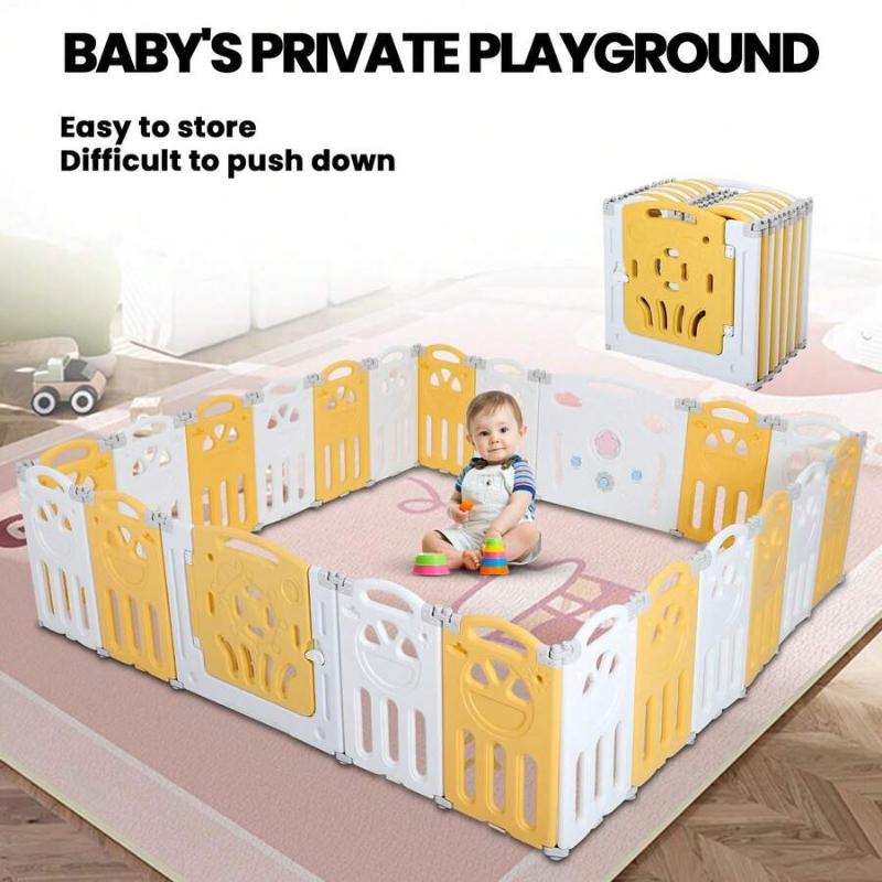 Baby Playpen Play Yard For Toddlers Indoor & Outdoor 12/16 Panel 69X69 Extra Large Safety Playpen For Living Room Bedroom With External Door Lock