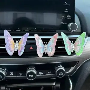 Popular Wiggle Dancing Butterfly Car Accessory, Shiny Iridescent Wings Shake While Driving, Trendy Aesthetic Auto Dashboard Decoration