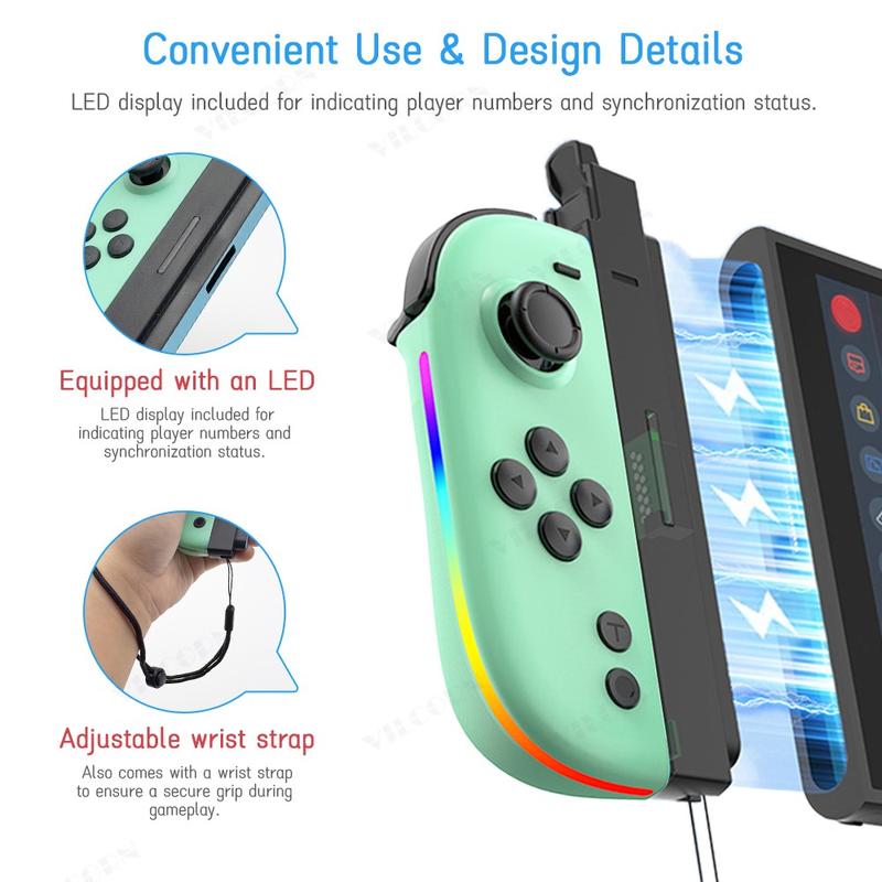 Magnetic RGB Joycons Game Controller for Switch 2 Joypad with Wrist Strap NS2 Gaming Joycon Lanyard Grip Switch Accessories