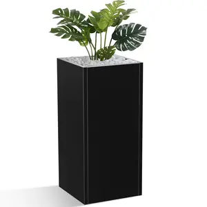 Metallic Heavy Long and Large Outdoor/Indoor Planter, Rectangular Trough Planter Box, 30”Lx14”Wx14”H, 26Pounds Powder Coating Modern Commercial Residential for Patio, Deck, Yard, Garden