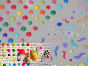 Colorful Button-shaped Chocolates Bean Nails Sticker