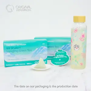 BOGO 2 Cartons Cold-brewed Iced Longjing Tea (1 Carton 30g 3g×10packs)×2 With Color Changing Glass Water Bottle Summer Green Tea