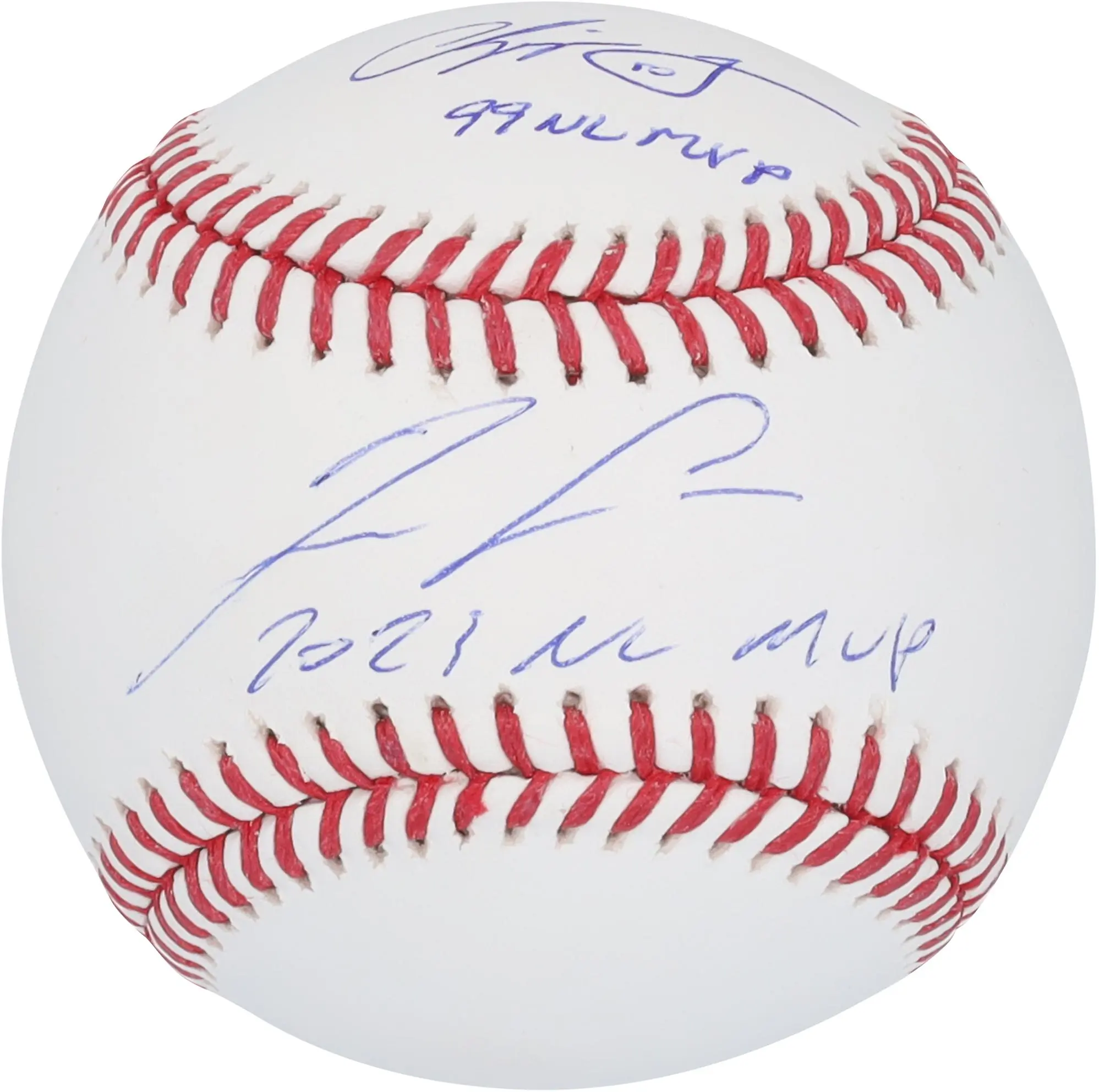 Ronald Acuna Jr. and Chipper Jones Atlanta Braves Dual Signed Baseball with Multiple Inscriptions - Fanatics Authentic Certified