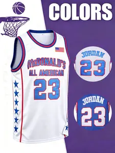 Men's Basketball Jersey, Embroidered Name and Number, Breathable Mesh, Loose Fit, Round Neck, All Seasons, S-3xl, Sports Wear, Fashion Style