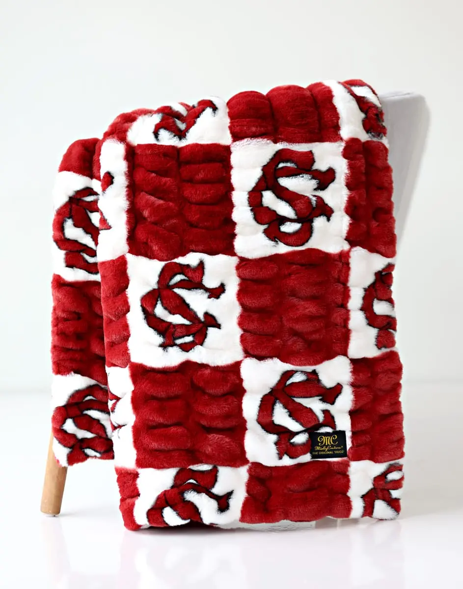 University of South Carolina Gamecocks Plaid College Sports Logo Blanket - Hugs, Infant-Adult Use, Machine Washable, College Sports Logo Blankets