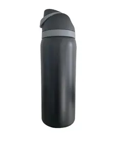 Stainless Steel Insulated Water Bottle with Straw, 32 oz, Black