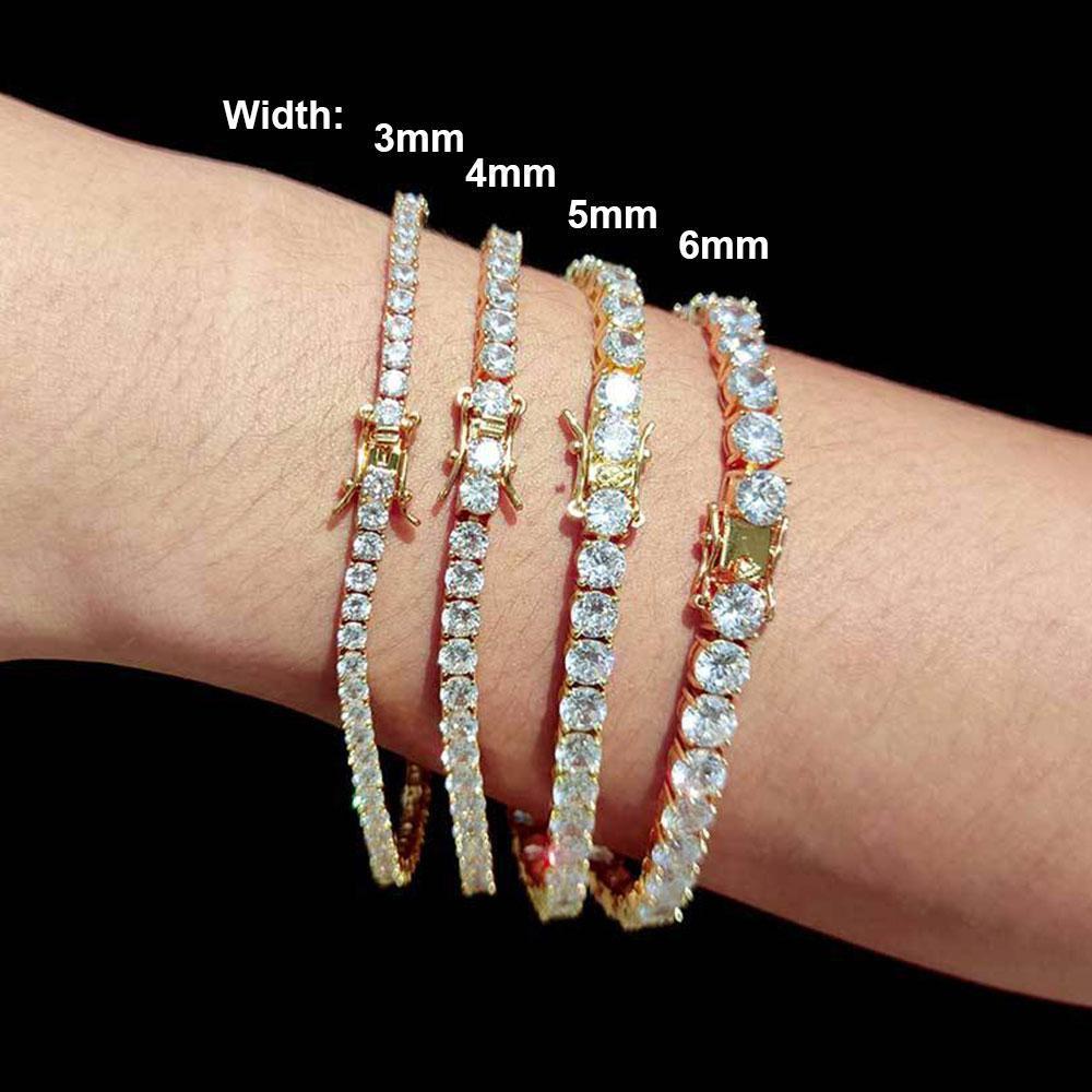 Hip Hop Jewelry 3/4/5/6MM 1 Row Iced Out Tennis Chain Bling CZ Men Diamond Cubic Zirconia Choker Necklace Women Drop Shipping