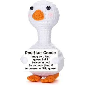 MiniGooseValentinesDayWomenGifts,GalentinesDayBirthdayGiftsforHerFriendsBestieEasterBasketStuffersforWomenCoworkerEmotionalCheerSupportCrochetPositiveGoose